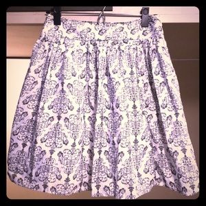 LOFT White and Black A-Line Skirt 2P
